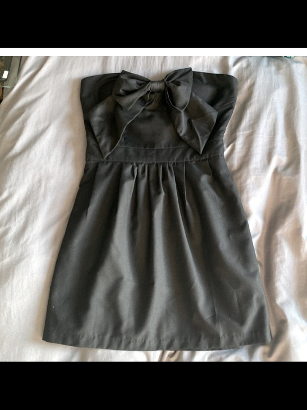 TCEC Strapless Black Dress with Front Bow